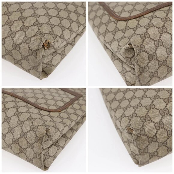 GUCCI GG Supreme Web Sherry Line Tote Bag PVC Beige Red 89 02 003 Auth 145657 - Picture 16 of 16